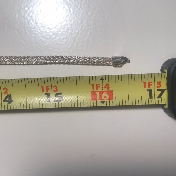 Italian Sterling Silver Mesh Woven Chain Necklace - Picture 7 of 8